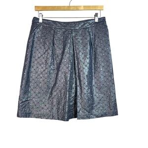 Boden Limited Edition Eyelet Skirt Floral Metallic Preppy Size 10